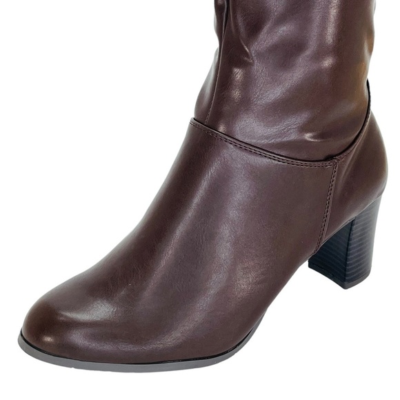 Easy Street Tessla Dark Brown Faux Leather Knee High Womens Boots Size 10W - Picture 6 of 10